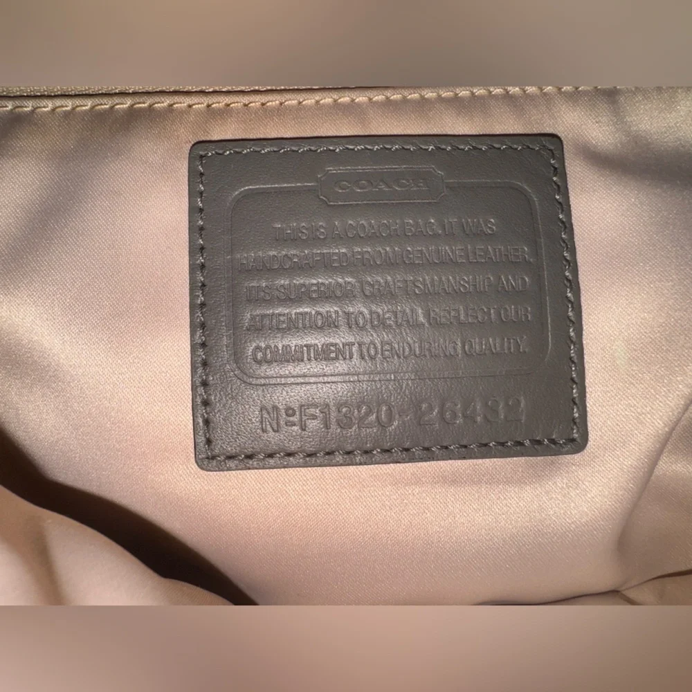 Coach Charcoal Gray Sequin 2-Way Leather Tote Bag